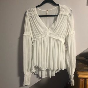 NWT free people sheer long sleeve hippy boho top